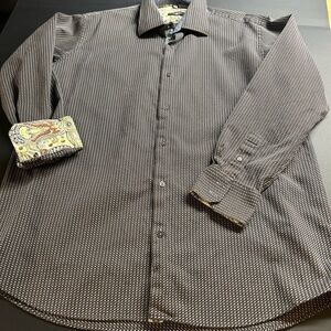 Visconti Men's Dress Shirt‎ Patterned Button Down Shirt w/ accents
